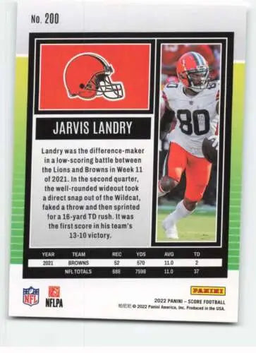 2022 Score #200 Jarvis Landry NM-MT Browns original gloss football card by Simply Sandoval