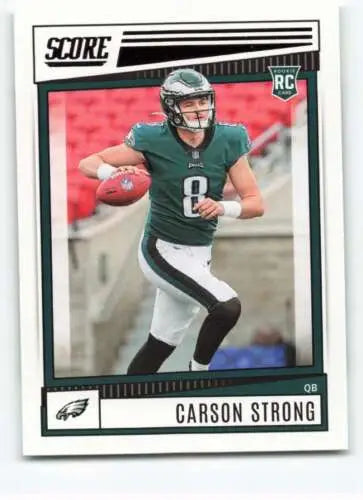 Carson Strong 2022 Score #309 NM-MT RC Rookie Card with original gloss, Eagles memorabilia