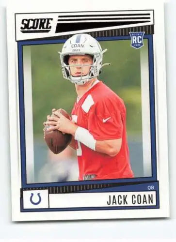 Jack Coan 2022 Score #312 NM-MT RC football card with original gloss from Simply Sandoval