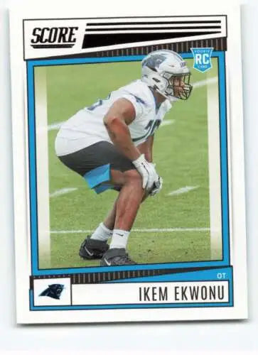 Ikem Ekwonu football card 2022 Score #322 NM-MT RC original gloss Panthers Simply Sandoval