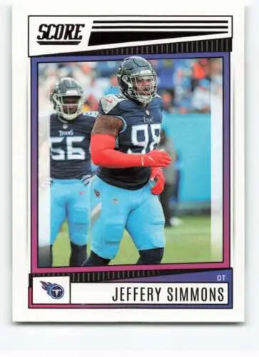 Jeffery Simmons 2022 Score #34 football card with original gloss by Simply Sandoval