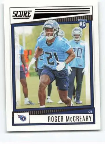 Roger McCreary football card 2022 Score #347 original gloss Titans by Simply Sandoval