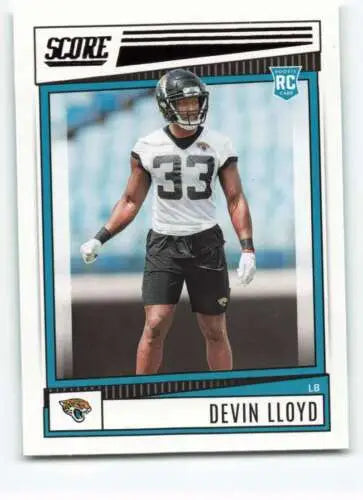 Devin Lloyd rookie football card 2022 Score NM-MT RC original gloss Simply Sandoval