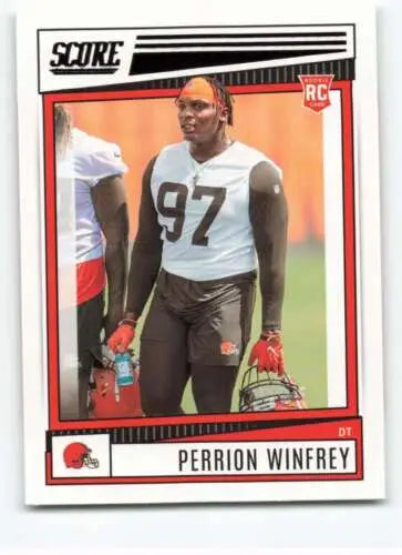 Perrion Winfrey 2022 Score rookie card with original gloss from Browns collection