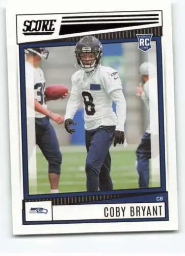 Coby Bryant rookie football card 2022 Score #363 with original gloss Seahawks