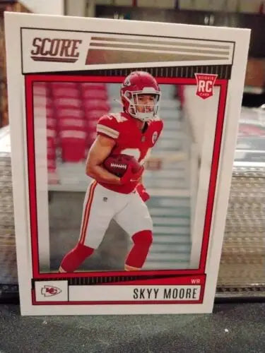 Skyy Moore rookie card 2022 SCORE #391 for Kansas City Chiefs football collectors