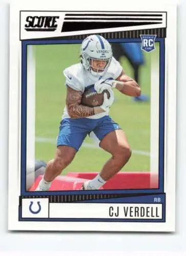 CJ Verdell 2022 Score #392 NM-MT RC Rookie Colts football card with original gloss finish