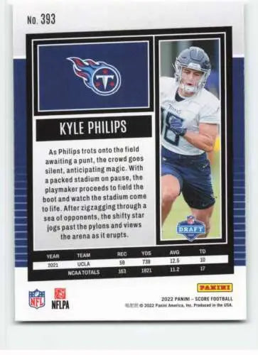 Kyle Philips football card from 2022 Score featuring original gloss in NM-MT condition