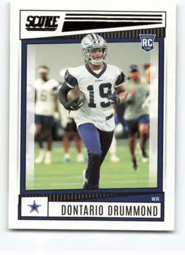 Dontario Drummond football card featuring original gloss from 2022 Score Rookie collection