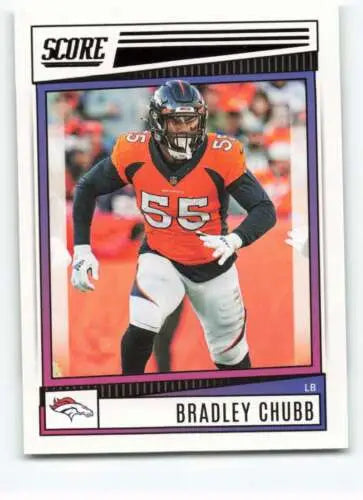 2022 Score #81 Bradley Chubb football card with original gloss for Broncos fans