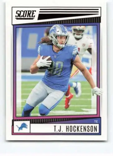 2022 Score #85 T.J. Hockenson football card with original gloss, NM-MT condition