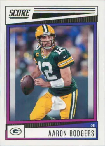 Aaron Rodgers 2022 Score #96 football card in original gloss by Simply Sandoval