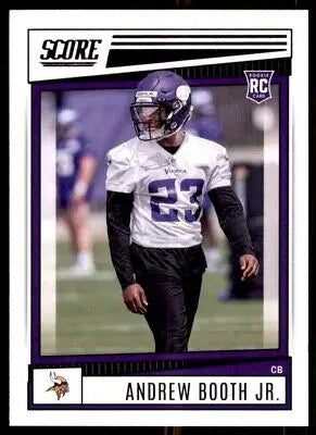 Andrew Booth Jr. rookie card for Minnesota Vikings 2022 Score text-align center display