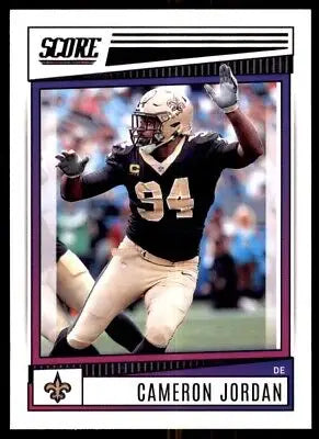 Cameron Jordan football card from 2022 Score New Orleans Saints #60 display