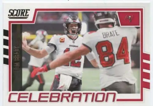 Tom Brady football card featuring original gloss from 2022 Score Celebration series