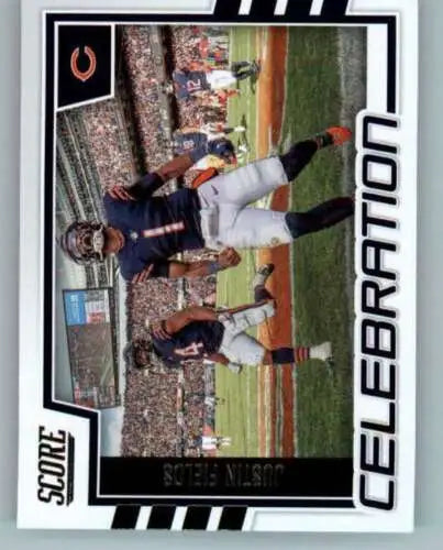 Justin Fields football card from 2022 Score Celebration featuring original gloss finish