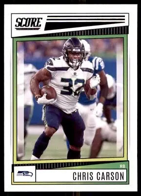 Chris Carson 2022 Score football card for Seattle Seahawks #175 centered display