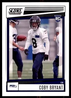 Coby Bryant Rookie Card from 2022 Score Seattle Seahawks, text-align center, line-height normal