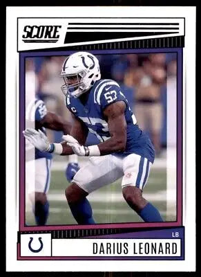 Darius Leonard football card from 2022 Score Indianapolis Colts #14, text-align center