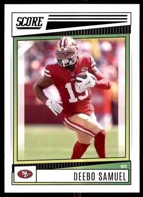 Deebo Samuel football card from 2022 Score San Francisco 49ers #163 text-align center