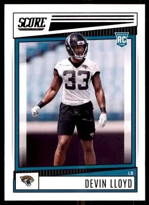 Devin Lloyd rookie card from 2022 Score Jacksonville Jaguars product #350