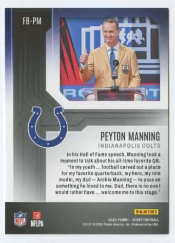 Peyton Manning football card 2022 Score First Ballot original gloss by Simply Sandoval