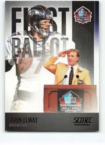 John Elway football card featuring original gloss from 2022 Score First Ballot