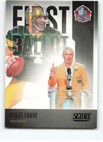 Brett Favre football card with original gloss from 2022 Score First Ballot collection