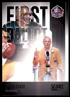 Brett Favre football card from 2022 Score Green Bay Packers collection, text-align center