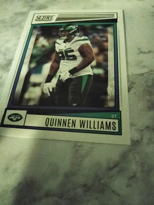 Quinnen Williams Score Football Card from 2022 featuring New York Jets player