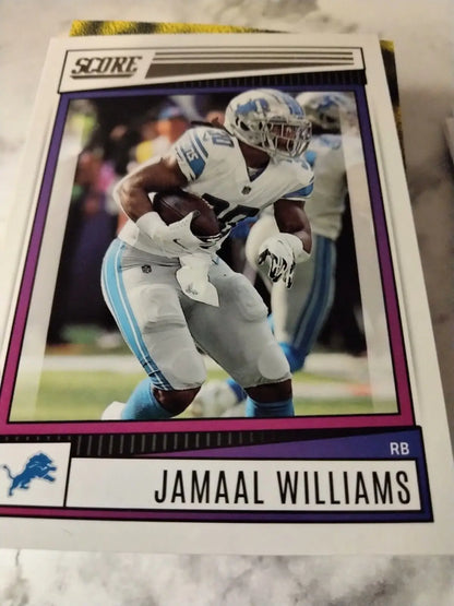 Jamaal Williams Detroit Lions trading card from 2022 Score Football set