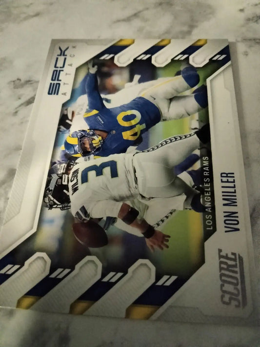 Von Miller 2022 Score Football card from Los Angeles Rams Sack Attack series