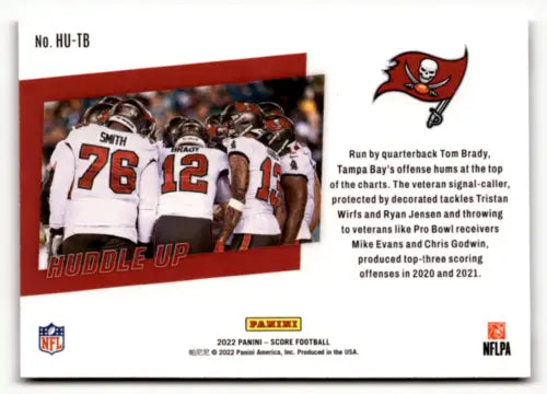 2022 Score Huddle Up #13 Tampa Bay Buccaneers trading card original gloss collectible