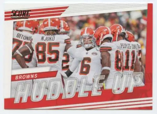 2022 Score Huddle Up #6 Cleveland Browns football card with original gloss finish