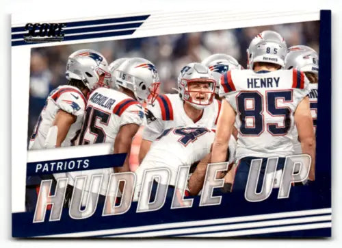 2022 Score Huddle Up #7 New England Patriots trading card with original gloss finish