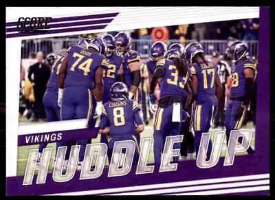 Football trading card featuring Score Huddle Team Card Minnesota Vikings #HU-MIN