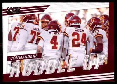 Football trading card for Washington Commanders from 2022 Score Huddle Team Card