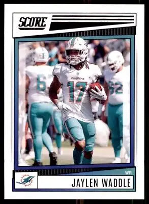 Jaylen Waddle 2022 Score football card for Miami Dolphins #272, text-align center