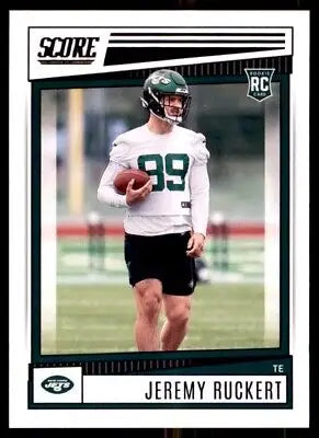 Jeremy Ruckert Rookie Card from 2022 Score New York Jets #373 display text-align center