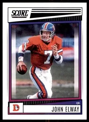 John Elway football card 2022 Score Denver Broncos #83 text-align center line-height normal