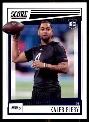 Kaleb Eleby rookie card from 2022 Score Seattle Seahawks #313, text-align center