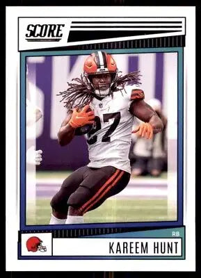 Kareem Hunt Cleveland Browns football card 2022 Score #205 text-align center display