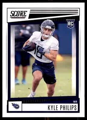 Kyle Philips football card from 2022 Score Rookie Tennessee Titans displayed center