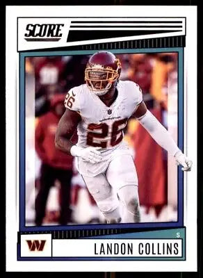 Landon Collins football card 2022 Score Washington Commanders #257 text-align center