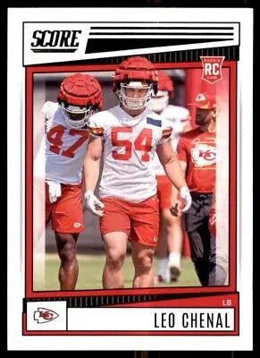 Leo Chenal rookie card from 2022 Score Kansas City Chiefs #354, text-align center display