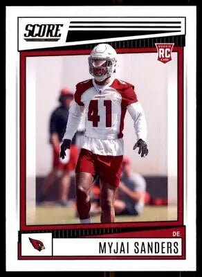 Myjai Sanders rookie card from 2022 Score Arizona Cardinals #319, text-align center