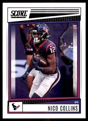 Nico Collins football card from 2022 Score Houston Texans #2 with text-align center design