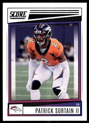 Patrick Surtain II football card from 2022 Score Denver Broncos #82 text-align center