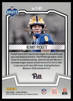 Kenny Pickett football card from 2022 Score Potential, text-align center design