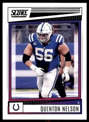 Quenton Nelson football card from 2022 Score Indianapolis Colts #10, text-align center